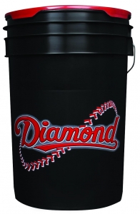 Diamond Sports 6 Gallon Baseball Bucket Black (includes Padded Lid)